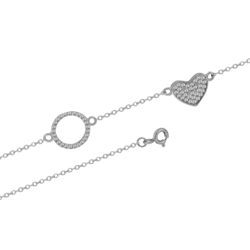Silver bracelet with cubic zirconia 