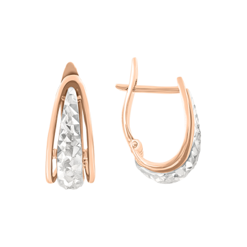 Earrings in red and white gold of 585 assay value 