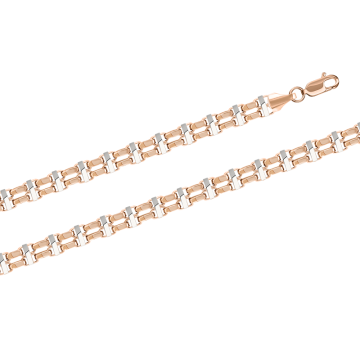 Bracelet/chain in red gold of 585 assay value 19 cm