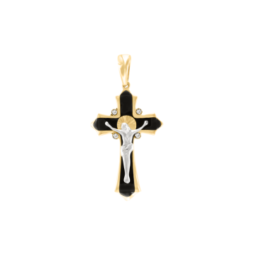 Pendants in yellow gold of 585 assay value with zirconia 