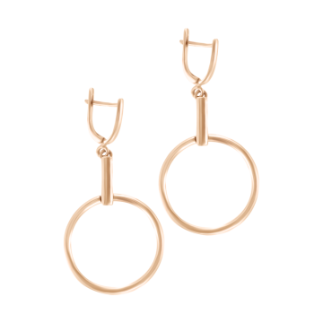 Earrings in red gold of 585 assay value 