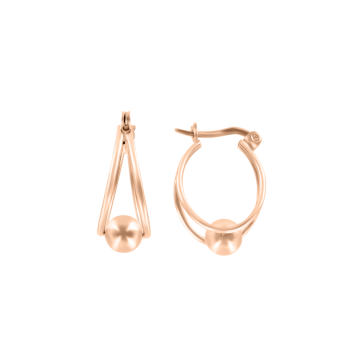 Earrings in red gold of 585 assay value 