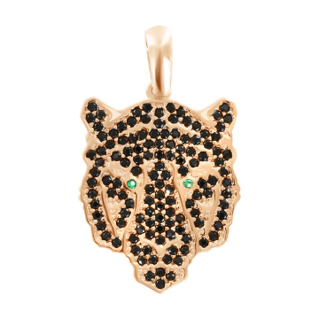 Pendant in red gold of 585 assay value with zirconia 