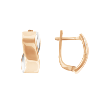 Earrings in red gold of 585 assay value 