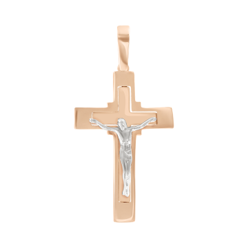 Kreuz Anhänger aus Rotgold 585° 