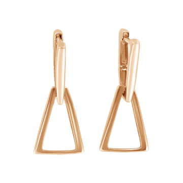 Earrings in red gold of 585 assay value 
