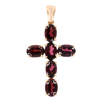 Anhänger aus Rotgold 585° mit Rhodolite 