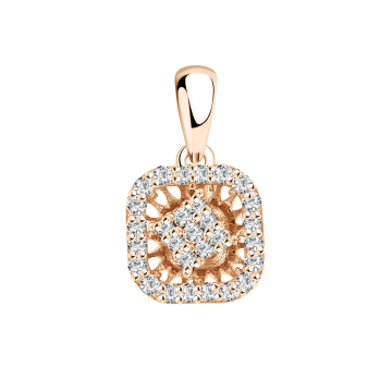 Pendants in red gold of 585 assay value with zirconia 