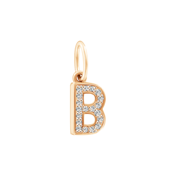 Pendants in Red Gold 585 - Zirconia 