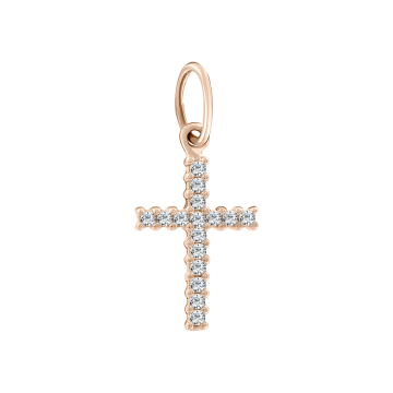 Pendants in red gold of 585 assay value with zirconia 