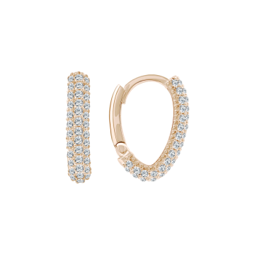 Earrings in red gold with cubic zirconia 