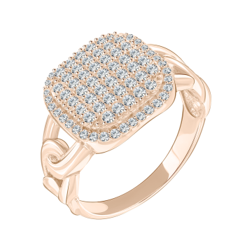 Damenring aus Rotgold 585° mit Zirkonia 