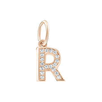 Pendant in red gold of 585 assay value with zirconia 
