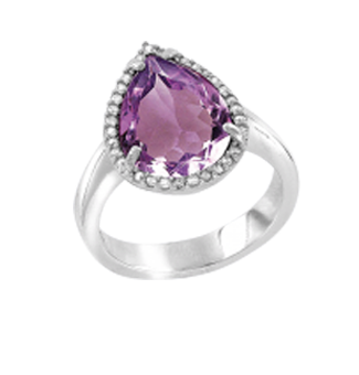 Silver ring with zirconia 