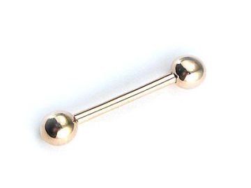 Goldenes Piercing für die Zunge 