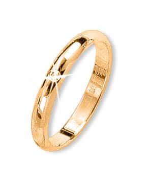 Wedding ring in yellow gold of 585 assay value with diamond 