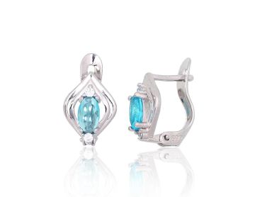 Silver earrings with 'english' lock 