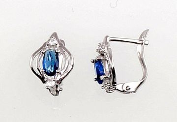 Silver earrings with 'english' lock 