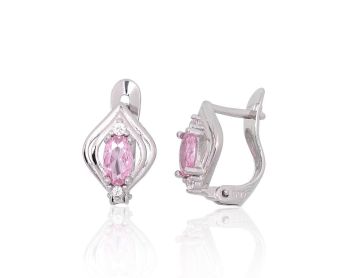 Silver earrings with 'english' lock 
