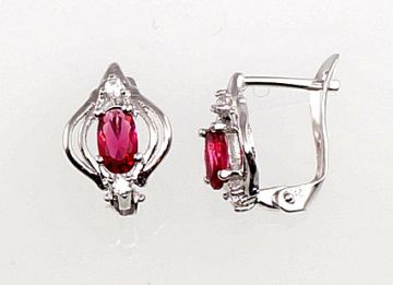 Silver earrings with 'english' lock 
