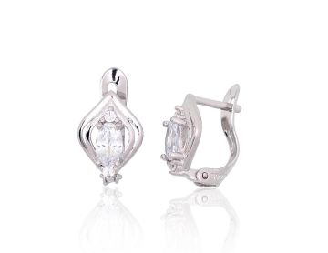 Silver earrings with 'english' lock 