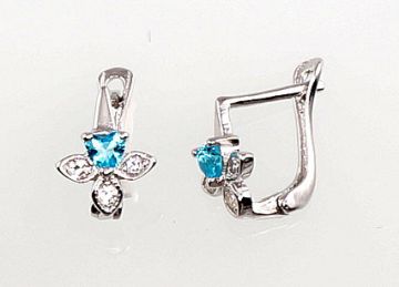 Silver earrings with 'english' lock 