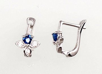 Silver earrings with 'english' lock 