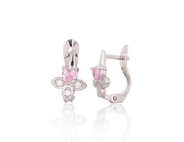 Silver earrings with 'english' lock 