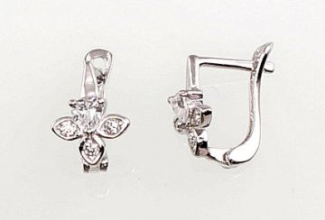 Silver earrings with 'english' lock 