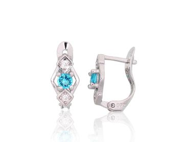 Silver earrings with 'english' lock 