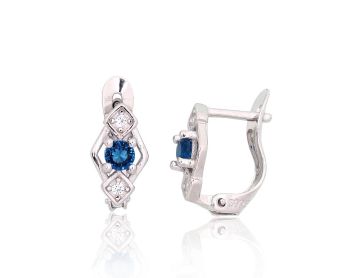 Silver earrings with 'english' lock 