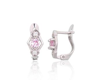 Silver earrings with 'english' lock 