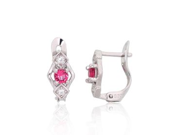 Silver earrings with 'english' lock 