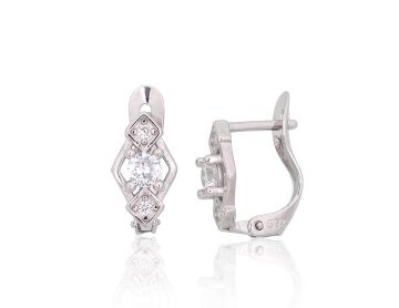 Silver earrings with 'english' lock 