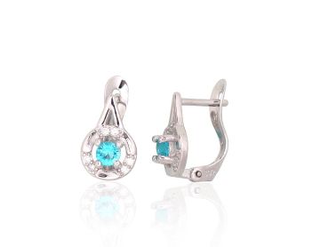 Silver earrings with 'english' lock 