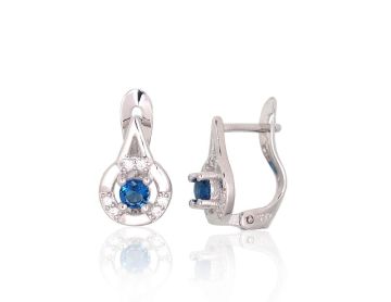 Silver earrings with 'english' lock 