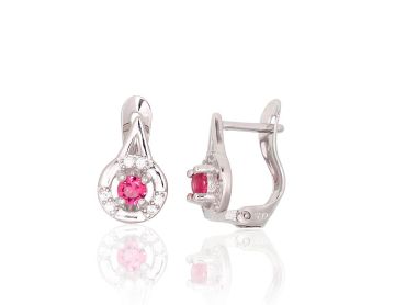 Silver earrings with 'english' lock 