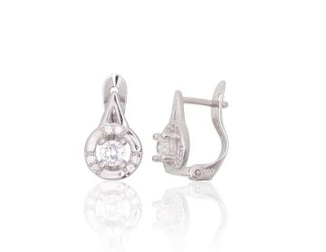 Silver earrings with 'english' lock 