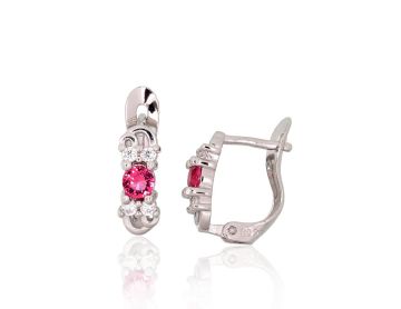 Silver earrings with 'english' lock 