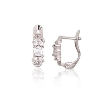 Silver earrings with 'english' lock 