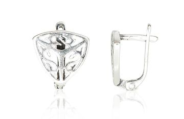 Silver earrings with 'english' lock 