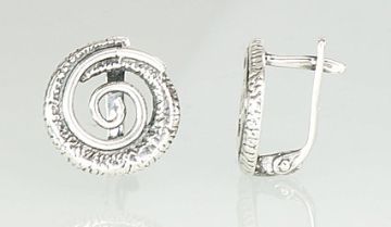 Silver earrings with 'english' lock 