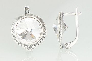 Silver earrings with 'english' lock 
