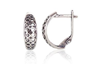 Silver earrings with 'english' lock 