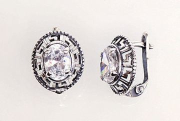 Silver earrings with 'english' lock 