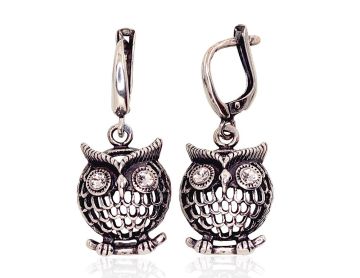 Silver earrings with 'english' lock 