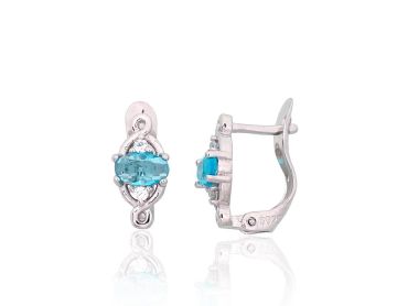 Silver earrings with 'english' lock 