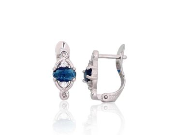 Silver earrings with 'english' lock 