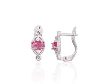 Silver earrings with 'english' lock 