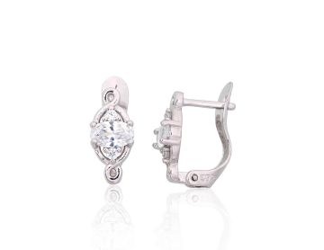 Silver earrings with 'english' lock 